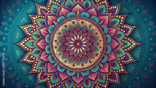 Wallpaper Mural Intricate mandala design symbolizing balance and harmony, mandala, intricate, balance, harmony, geometric, spiritual Torontodigital.ca