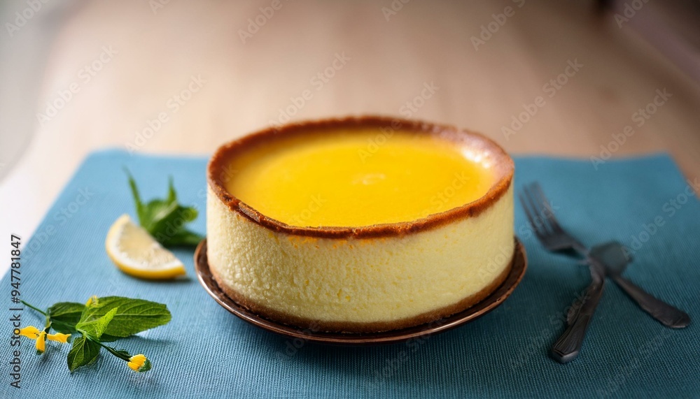 Sweet Polish sernik (cheesecake) with a hint of lemon Sweet Polish sernik (cheesecake) with a hint of lemon