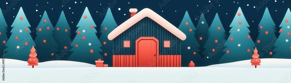 Christmas market flat design side view Christmas theme animation Triadic Color Scheme Christmas market flat design side view Christmas theme animation Triadic Color Scheme