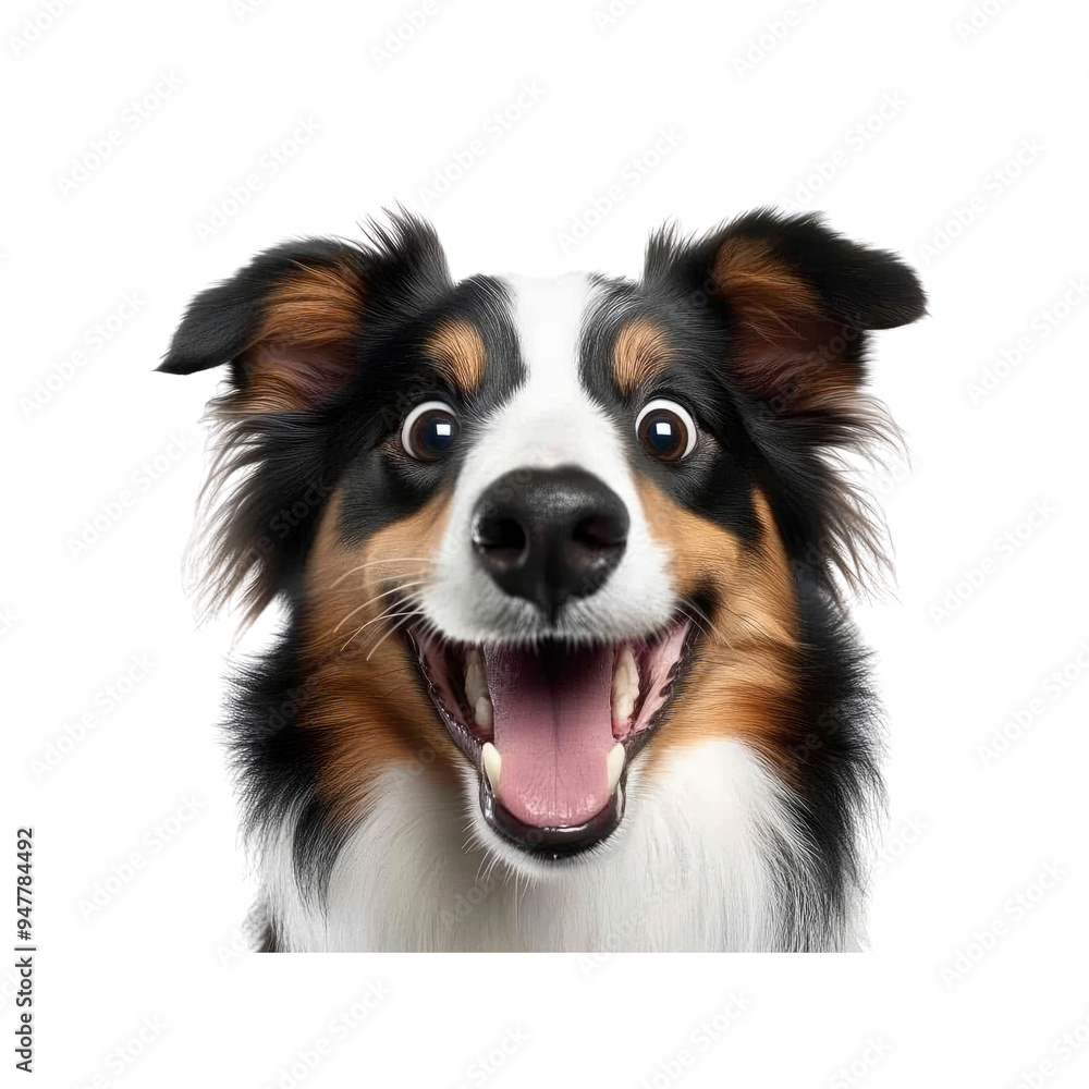 Happy Dog with Big Smile and Wide Eyes Happy Dog with Big Smile and Wide Eyes