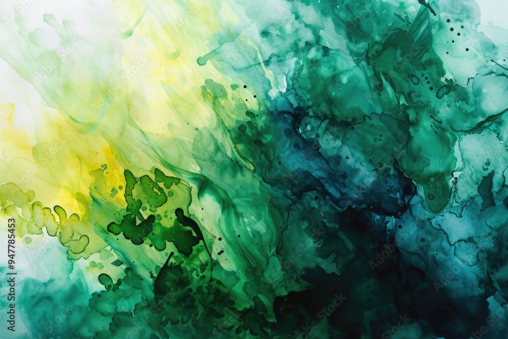 Vibrant Green Abstract Watercolor Explosion: Artistic Background Vibrant Green Abstract Watercolor Explosion: Artistic Background