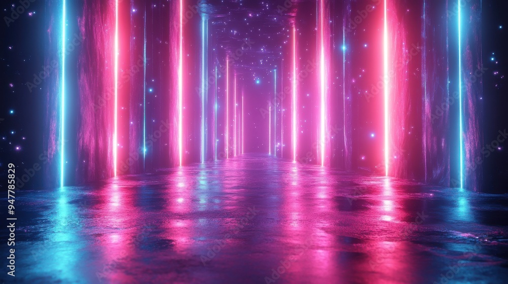 3d animation abstract pink blue neon lines ascending from center to the sides digital ultraviolet background 3d animation abstract pink blue neon lines ascending from center to the sides digital ultraviolet background