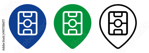 soccer football field match stadion location map pin symbol icon isolated