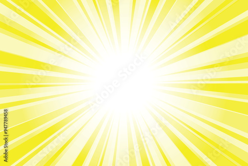 Abstract yellow sun rays background. Yellowish sunburst background with glowing light rays. Bright rays background for summer themes, energy concepts and vibrant designs.