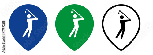 Golf course location map pin symbol icon isolated championship location