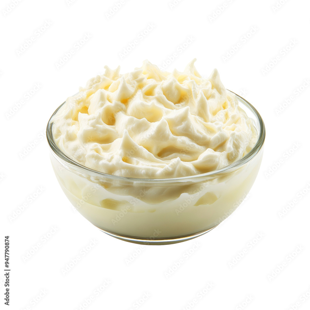 Whipped Cream in Glass Bowl Whipped Cream in Glass Bowl