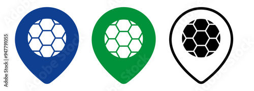 soccer football field location map pin symbol icon isolated