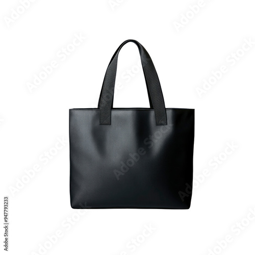 Black Tote Bag with Short Handles