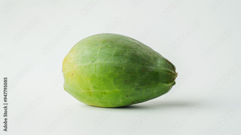 A whole green papaya isolated on white A whole green papaya isolated on white
