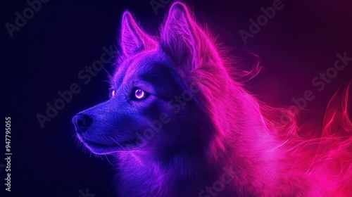 Neon Wolf Portrait