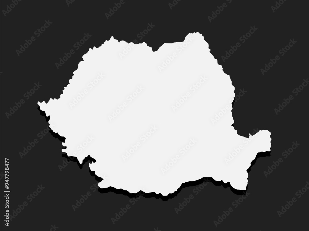 Vector map Romania template Europe outline country Vector map Romania template Europe outline country