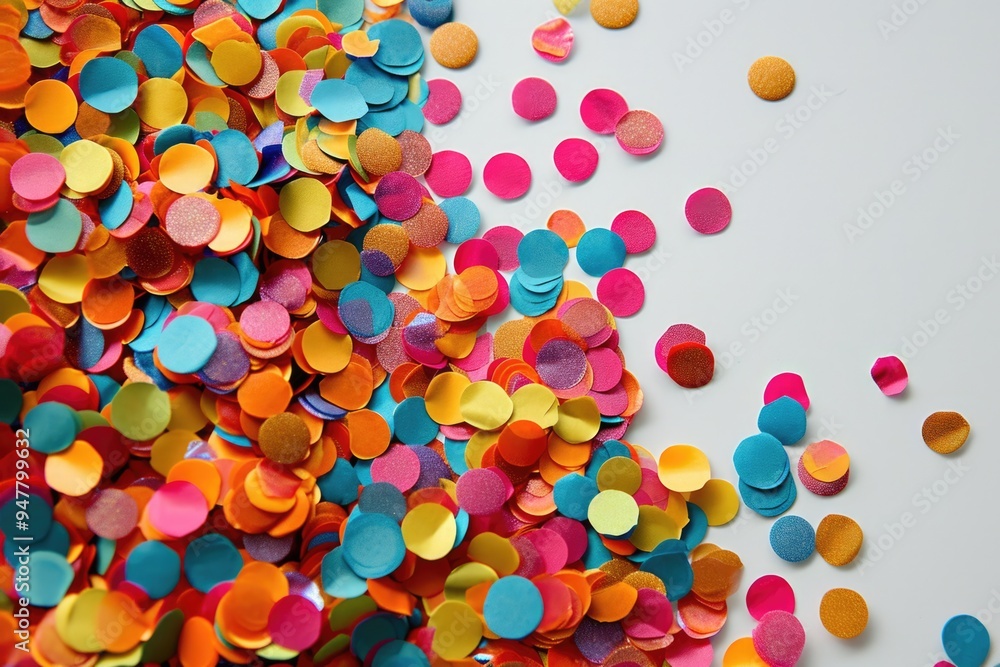 Vibrant Top-View Confetti Dots on Light Background - Abstract Circle Pattern Vibrant Top-View Confetti Dots on Light Background - Abstract Circle Pattern