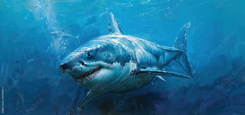 Fototapeta premium Great White Shark Underwater