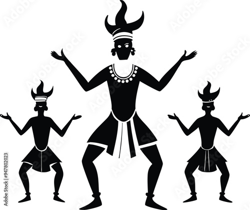 Sufi Dancers Outline Silhouette Graphics Collection