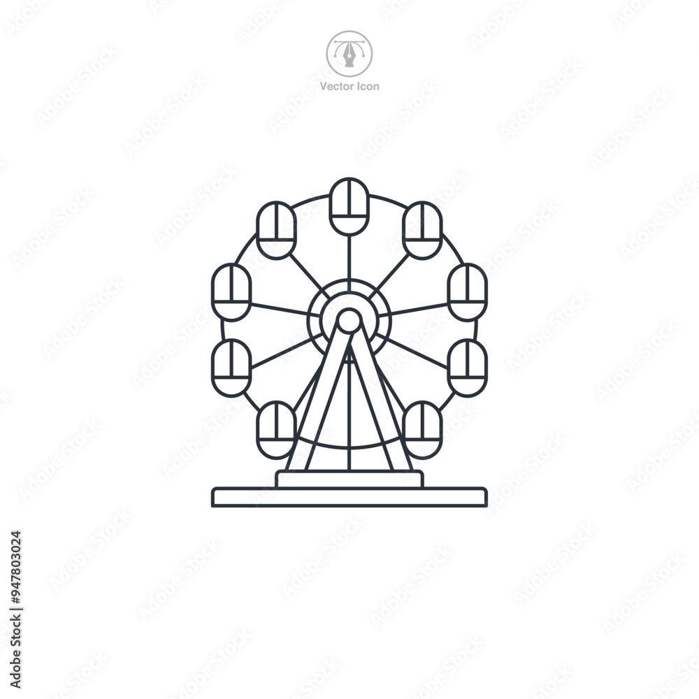 Ferris Wheel icon symbol vector illustration isolated on white background Ferris Wheel icon symbol vector illustration isolated on white background