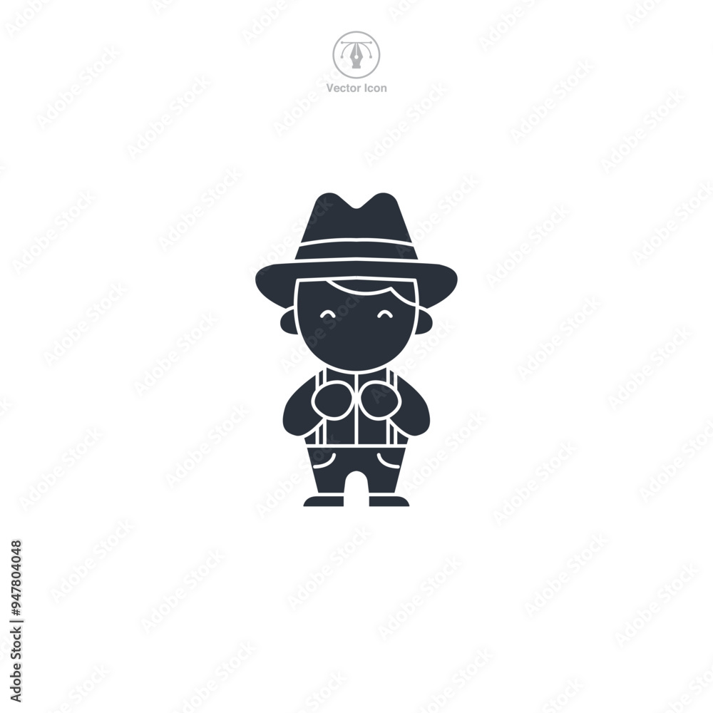 Bavarian Yodeler, Traditional costumes of Bavaria icon symbol vector illustration isolated on white background Bavarian Yodeler, Traditional costumes of Bavaria icon symbol vector illustration isolated on white background