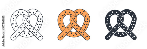 Pretzel icon symbol vector illustration isolated on white background