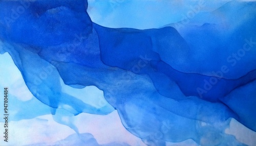 Wallpaper Mural abstract blue water color texture and paint stains, modern artwork with flowing shapes Torontodigital.ca