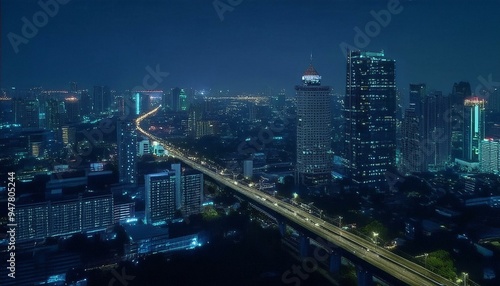 Wallpaper Mural city night light, the street of the old town, photo with super wide angle lens Torontodigital.ca