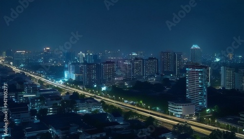 city night light, the street of the old town, photo with super wide angle lens