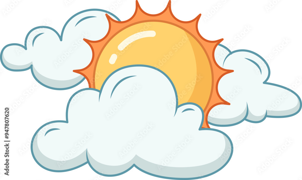 Fototapeta premium Weather Element Flat Sticker Design