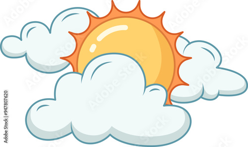 Weather Element Flat Sticker Design