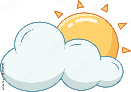 Weather Element Flat Sticker Design