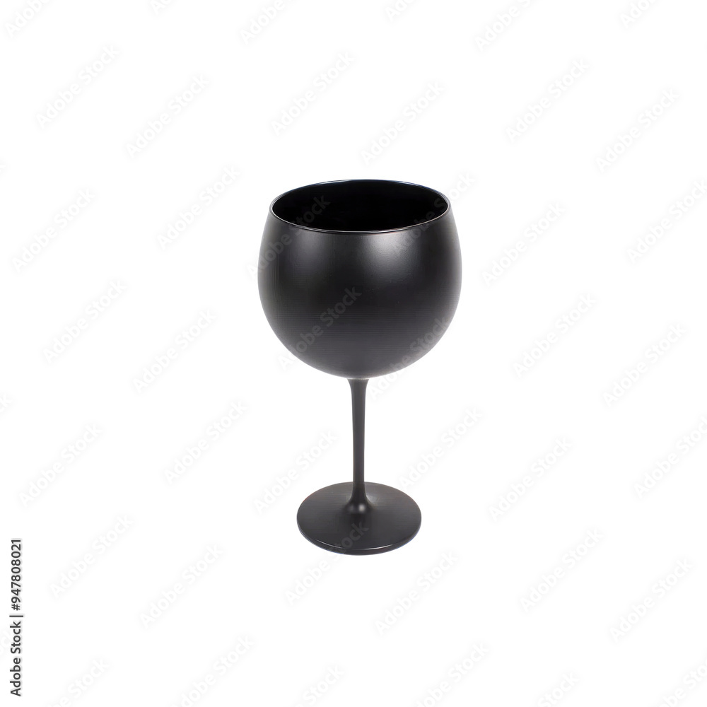 Black Wine Glass on White Background Black Wine Glass on White Background