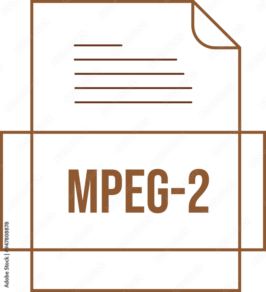 MPEG-2 File icon crisp thick outline sharp corners MPEG-2 File icon crisp thick outline sharp corners