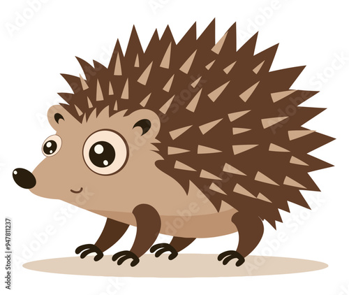 Hedgehog Art. Flat Vector Illustration