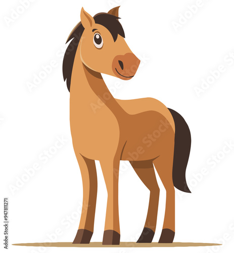 Horse Art. Flat Vector Illustration