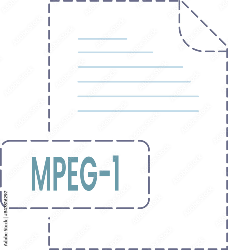MPEG-1 icon black rounded dashed outline MPEG-1 icon black rounded dashed outline