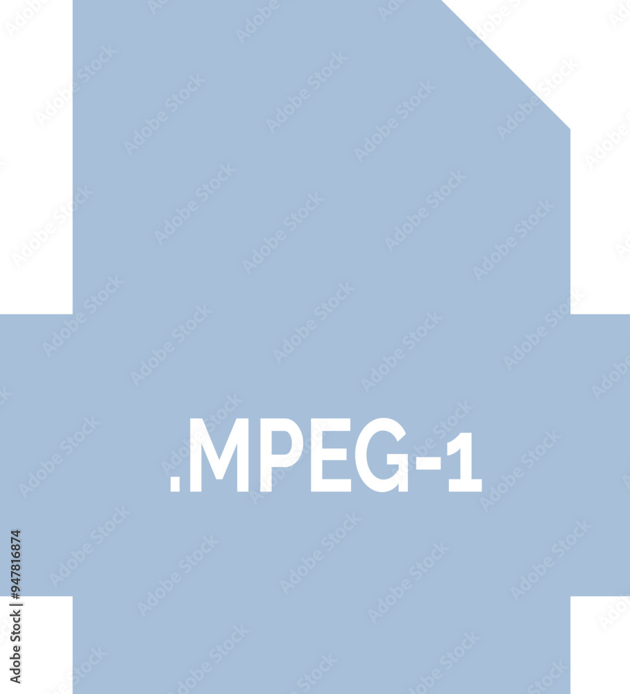 Fototapeta premium MPEG-1 File extension icon fill crisp corners with symbol
