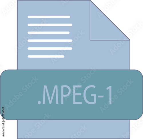 MPEG-1 File extension icon fill and bebes writting