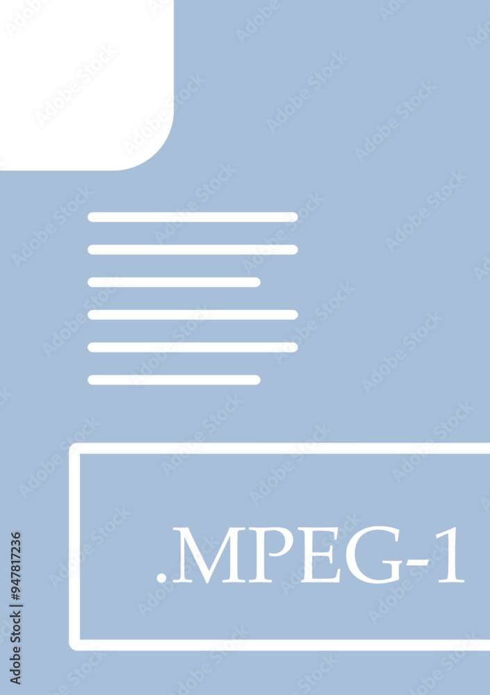MPEG-1 File format icon fill insidse with symbol MPEG-1 File format icon fill insidse with symbol