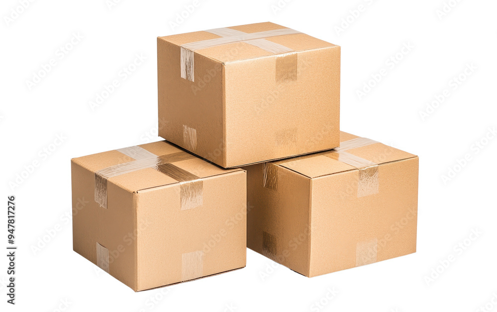 Stack of three cardboard boxes ready for shipping or storage. Ideal for logistics, packaging, and organization visuals. Stack of three cardboard boxes ready for shipping or storage. Ideal for logistics, packaging, and organization visuals.