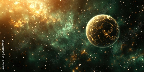 Wallpaper Mural 3D cartoon rendering showcasing stars of a planet and galaxy in open space Torontodigital.ca