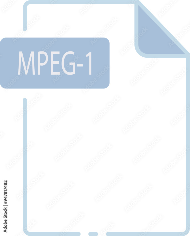 Obraz premium MPEG-1 File format minimal icon outline