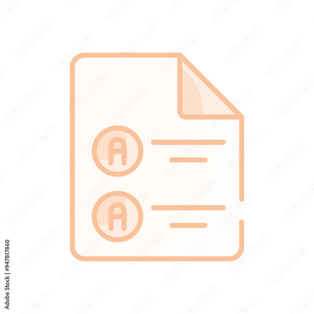 Answer Sheet vector icon Answer Sheet vector icon