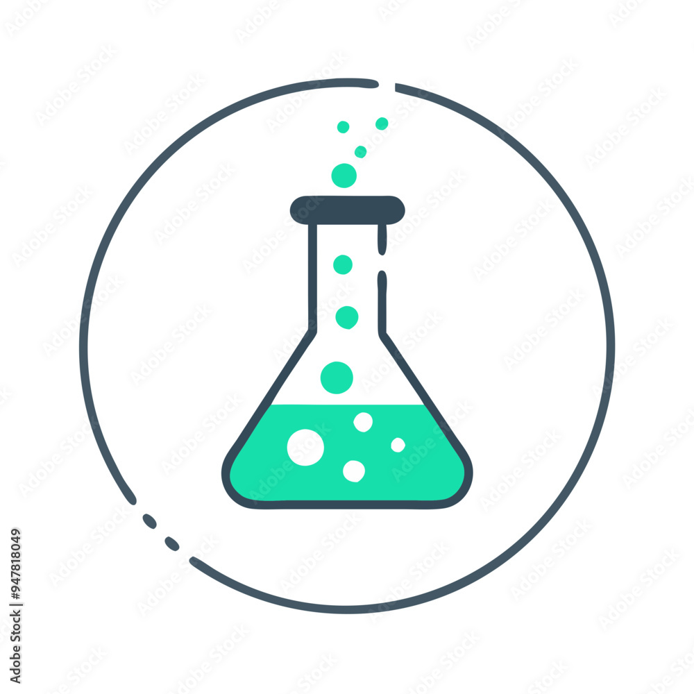 Chemical Experiments Icon in Flat Style, Green , Science and Laboratory Concept Chemical Experiments Icon in Flat Style, Green , Science and Laboratory Concept