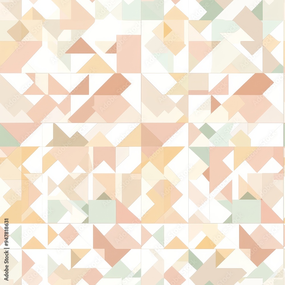 Seamless pattern of basic geometric patterns in soft colors Seamless pattern of basic geometric patterns in soft colors