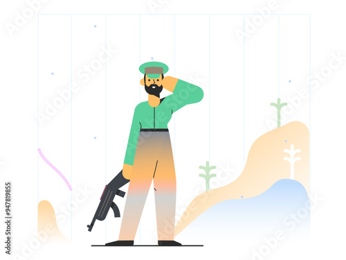 Soldier with gun