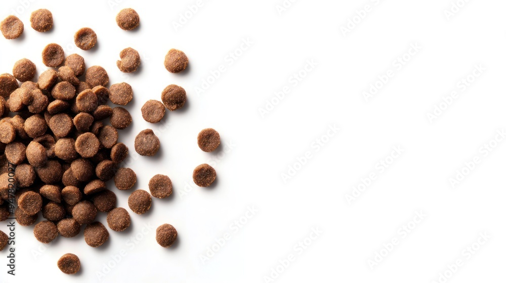 Dry Pet Food on White Background Dry Pet Food on White Background