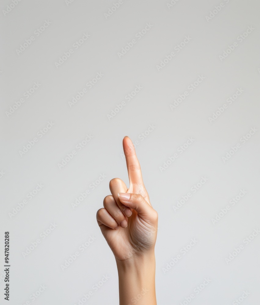 A hand gracefully points upward, symbolizing guidance, ideas, or inspiration against a simple background. A hand gracefully points upward, symbolizing guidance, ideas, or inspiration against a simple background.