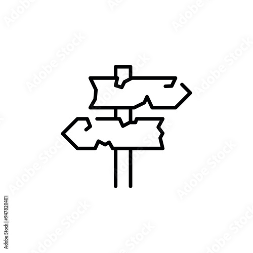 Directional signpost icon. Simple directional signpost icon for social media, app, and web design. Vector illustration