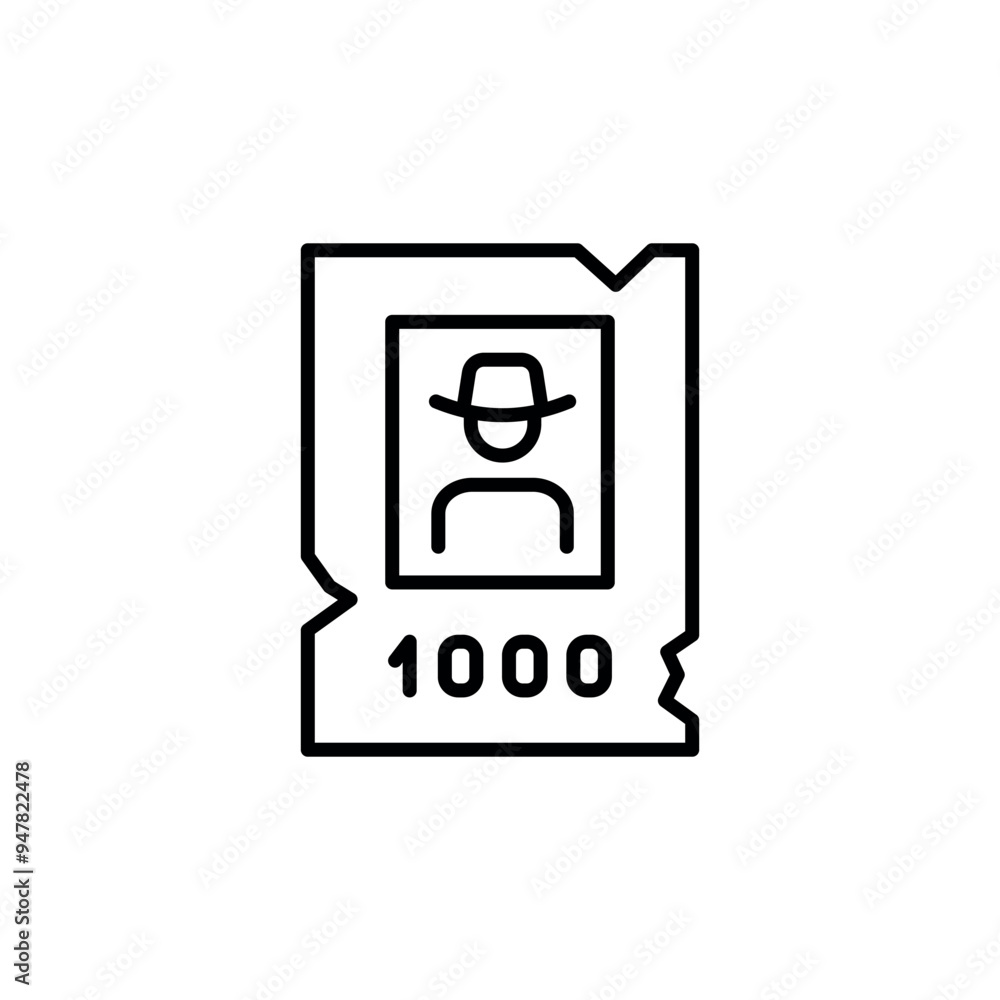 Wanted poster icon. Simple wanted poster icon for social media, app, and web design. Vector illustration Wanted poster icon. Simple wanted poster icon for social media, app, and web design. Vector illustration