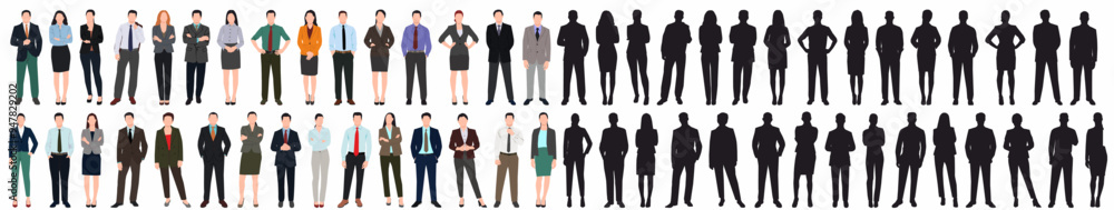Huge collection of people business. Businessman and businesswoman standing in pose on isolated white background. Huge collection of people business. Businessman and businesswoman standing in pose on isolated white background.