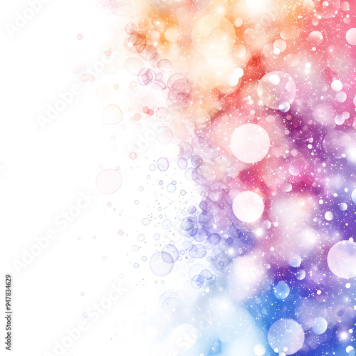 Colorful transparent bokeh bluff effect isolate on transparent png.