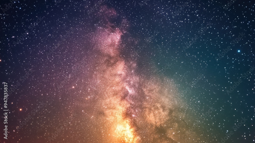 Colorful milkyway galaxy night stars landscape Colorful milkyway galaxy night stars landscape