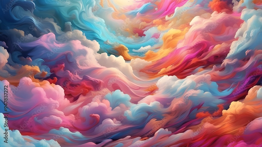 Colorful swirling dreams. Cloud background with abstract movement. Vision of beauty and imagination. Sky full of wonder and fantasy Ai generated image Colorful swirling dreams. Cloud background with abstract movement. Vision of beauty and imagination. Sky full of wonder and fantasy Ai generated image